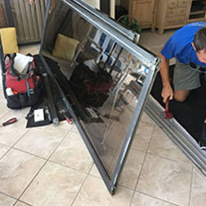sliding glass door frame repair Malibu